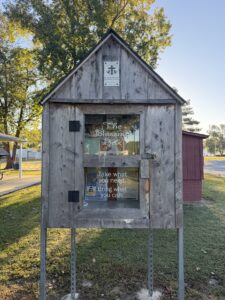 Photo of the Blessing Box, installed by Jennifer Paul, from Concord Baptist Church.